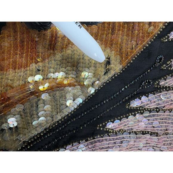 Swee Lo Top Woman’s L Pink‎ Butterfly Coachella Silk Festival Boho Retro Vintage - Picture 14 of 16